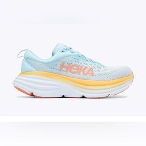 Hoka Sky Blue and Peach Running Shoes